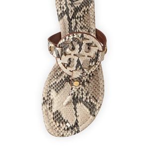 Tory Burch Miller Snakeprint Logo Thong Sandal
